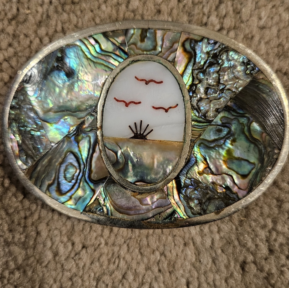 Hand Crafted Abalone belt buckle